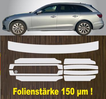 Lackschutzfolien-Komplett-Set für  Ladekante und Türeinstiege Einstiegsleisten für Audi A4 B9 Avant und Limousine ab 2015